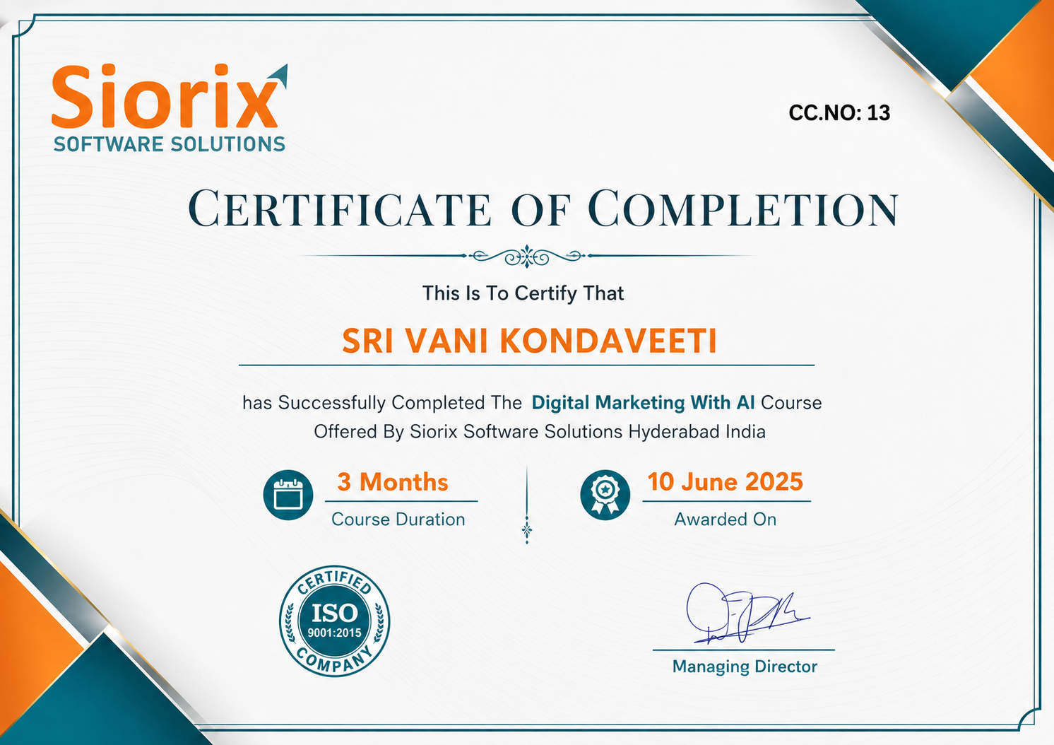 certificate
